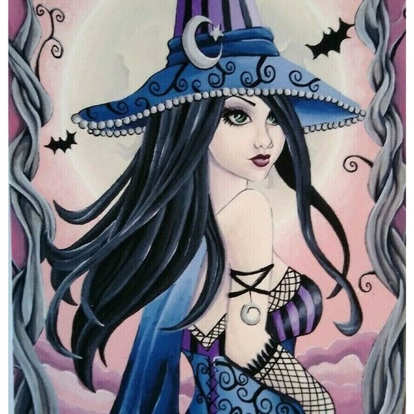 Halloween Postcard Nikki Burnette Gothic Witch Fantasy 2013 Modern Limited To 35 - Picture 1 of 5
